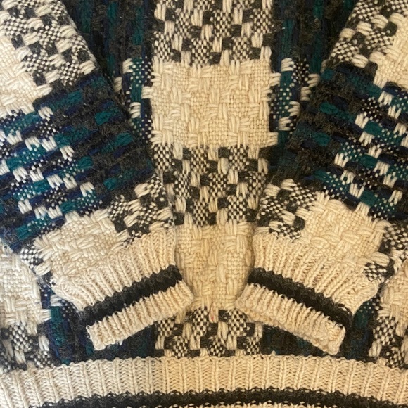 Vintage Ichela Hand woven in Ecuador Pure Wool Sweater Chunky Checker Unisex - Picture 6 of 9